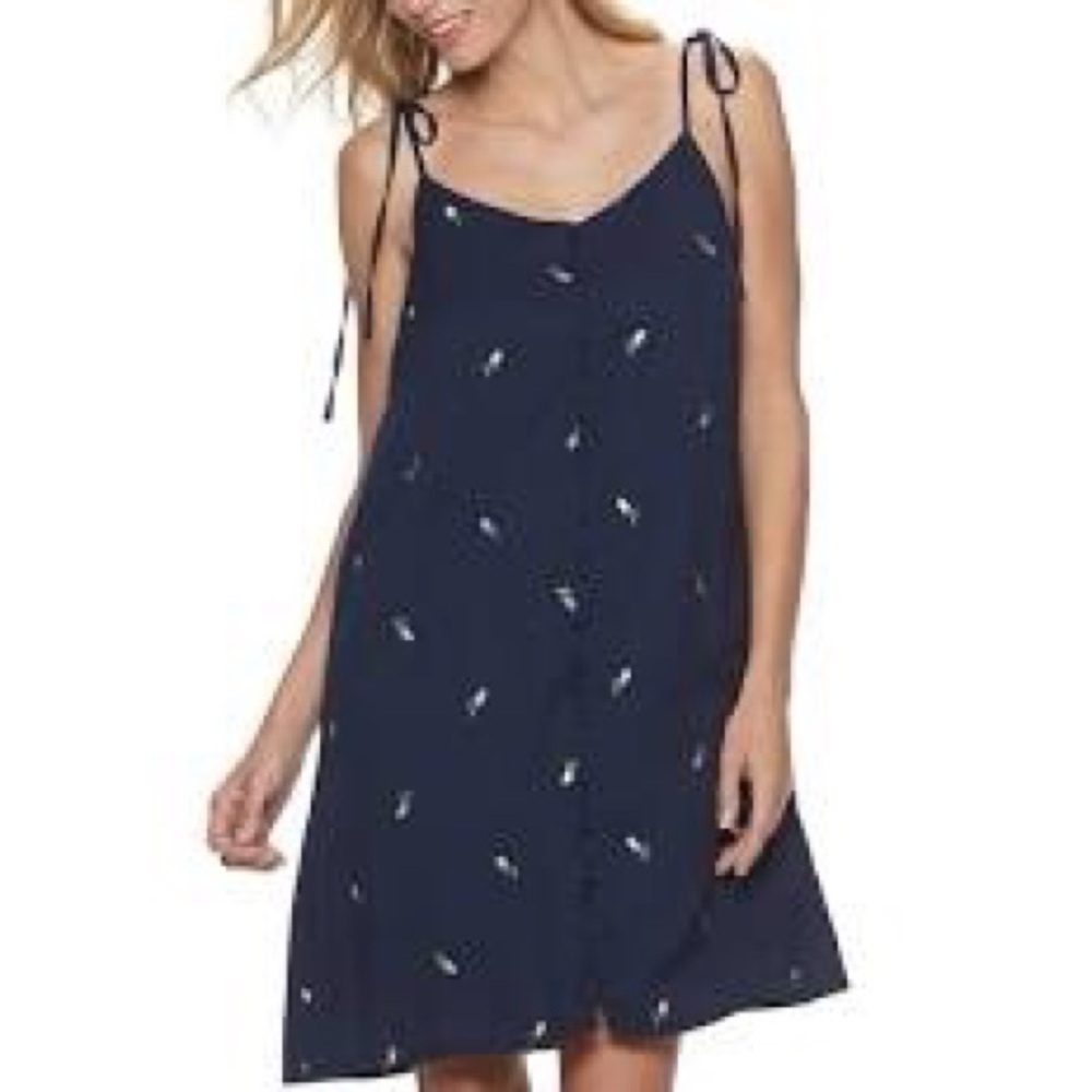 Hailey Lyn Embroidered Button Front Slip Dress